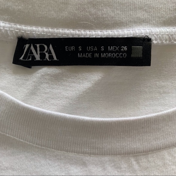 Zara white top with dusty pink trim - Picture 2 of 2